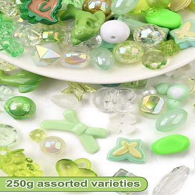 250G Opaque & Transparent Acrylic Beads MACR-YW0003-90B-1