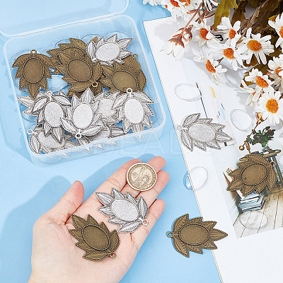 DIY Blank Leaf Pendant Making Kit DIY-GO0001-74-1