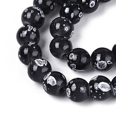 Baking Paint Glass Beads Strands DGLA-N015-8mm-10-1