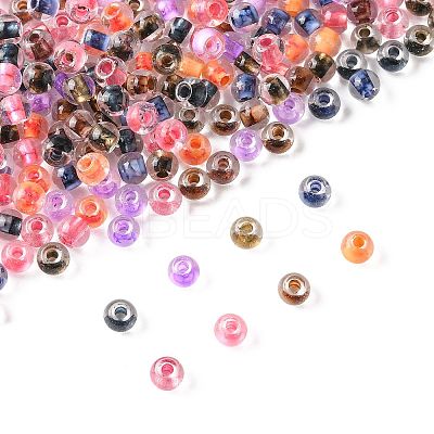 50G 3 Colors Halloween Transparent Glass Round Seed Beads SEED-FS0001-41-1