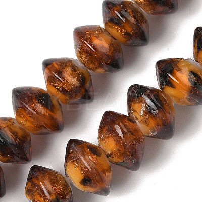Handmade Gold Sand Lampwork Beads LAMP-K039-41-1