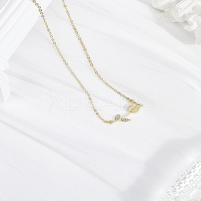 1Pc Alloy Resin Flower Pendant Necklaces for Women NJEW-LP0002-86G-1