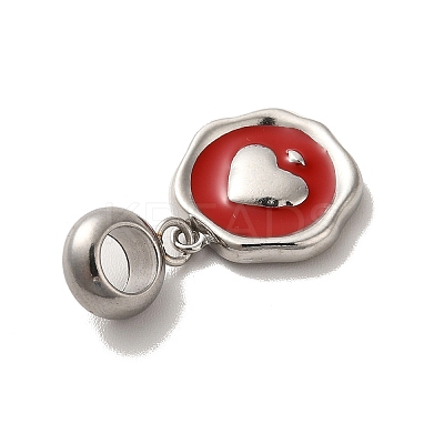 304 Stainless Steel Enamel European Dangle Charms STAS-G308-29P-01-1