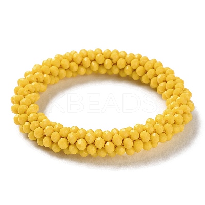 Crochet Glass Beads Braided Stretch Bracelet BJEW-S144-002E-13-1
