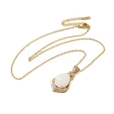 Brass Micro Pave Cubic Zirconia Pendant Necklaces NJEW-E106-09KCG-01-1