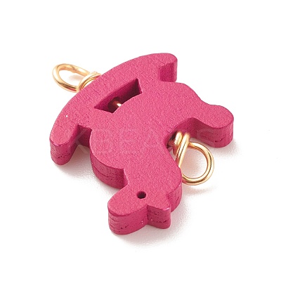 Spray Painted Wood Connector Charms PALLOY-JF01427-02-1