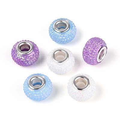 Large Hole Resin Rhinestone European Beads OPDL-T003-01D-1