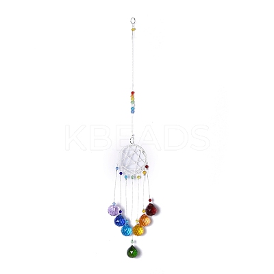 Crystals Chandelier Suncatchers Prisms Chakra Hanging Pendant AJEW-Q142-03-1