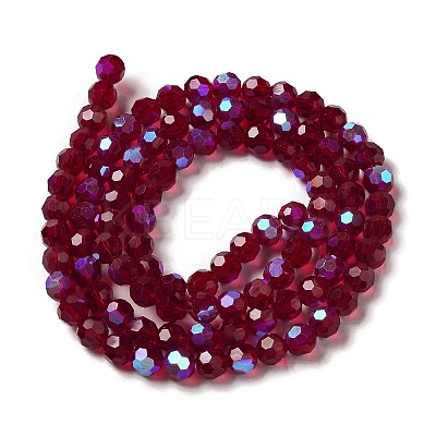 Electroplate Transparent Glass Beads Strands EGLA-A035-T6mm-L02-1