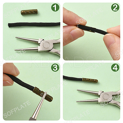 200Pcs 4 Colors Column Alloy Shoelace Buckle Connectors FIND-SP0004-68B-1