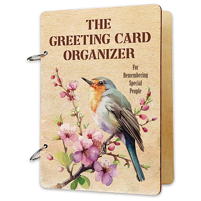 1 Set Wooden 2-Ring Loose Leaf Binder Postcard Phote Album Cover DIY-SD0001-02A-1