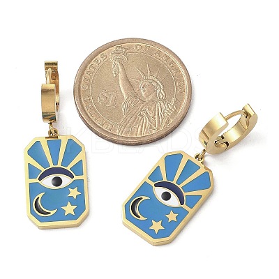 304 Stainless Steel Enamel Hoop Earrings for Women STAS-Z105-01G-04-1