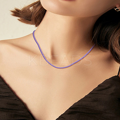 20Pcs 10 Colors 2MM Flat Faux Suede Cord Necklace Making with Findings NJEW-LP0007-08A-1