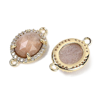 Natural Sunstone Faceted Oval Links G-B126-05G-01-1