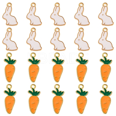 20Pcs 2 Style Alloy Enamel Pendants ENAM-YW0002-13-1