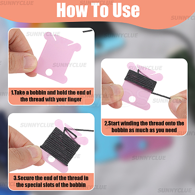 200Pcs 5 Colors PVC Plastic Thread Winding Boards TOOL-SC0001-82-1