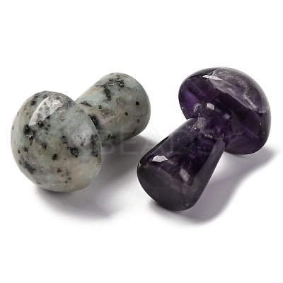 Natural Mixed Gemstone Mushroom Display Decoration G-C159-01-1