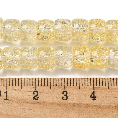 Transparent Spray Painting Crackle Glass Beads Strands GLAA-NH0001-05C-1