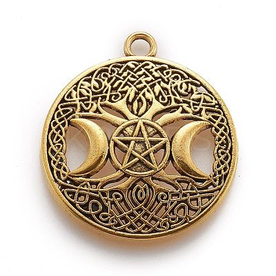 Tibetan Style Hollow Alloy Pendants LS-TIBEP-F075-01AG-RS-1
