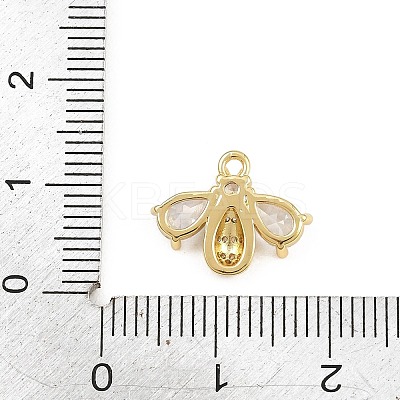 Brass Micro Pave Clear Cubic Zirconia Charms CU-CBAD306-07G-1