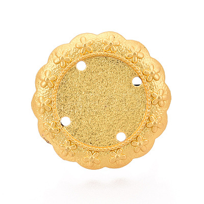 Adjustable Flower Alloy & Iron Bezel Cup Ring Base with Rotatable Tray MAK-T012-06G-1