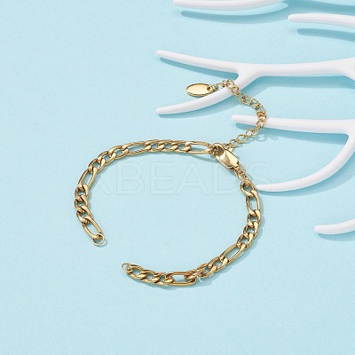 304 Stainless Steel Figaro Chain Bracelet Making AJEW-JB00954-1