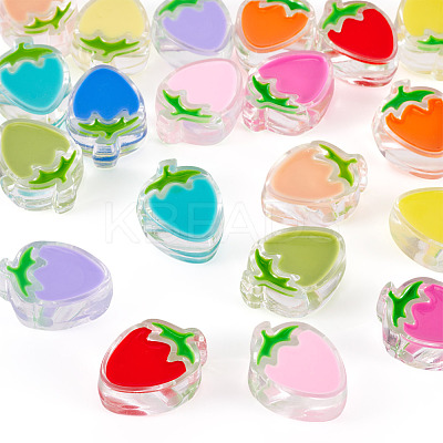 22Pcs 11 Colors Transparent Enamel Acrylic Beads TACR-TA0001-59-1