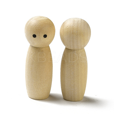 Unfinished Wooden Peg Dolls Display Decorations LS-WOOD-E015-01H-1