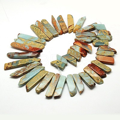 Chips Natural Aqua Terra Jasper Beads Strands G-N0131-18-1