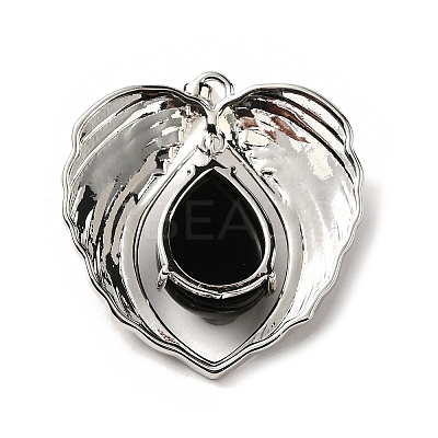 Natural Obsidian Teardrop Pendants KK-K331-02P-05-1