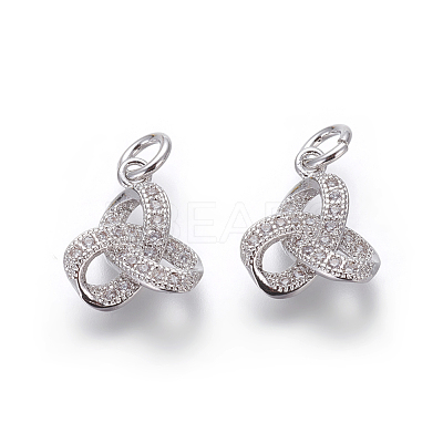 Brass Micro Pave Cubic Zirconia Pendants X-ZIRC-J021-21P-RS-1