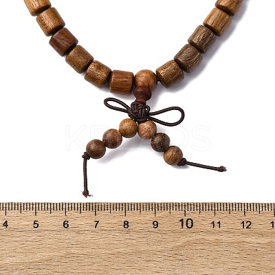 Wood Round Beads Wrap Bracelets LS-BJEW-U041-02B-1