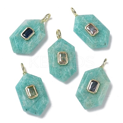 Natural Amazonite Faceted Pendants G-F819-01G-05-1