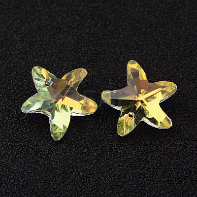 Starfish/Sea Stars Faceted K9 Glass Charms EGLA-O006-07-1