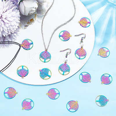 Ion Plating(IP) 201 Stainless Steel Filigree Pendants STAS-CN0001-44-1