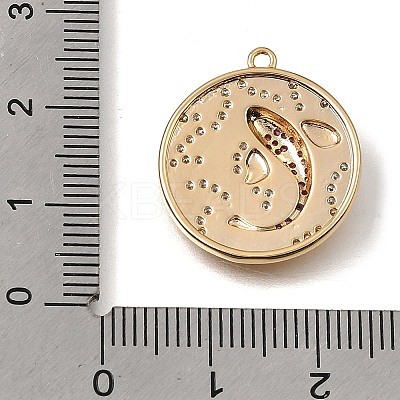 Brass Micro Pave Purple Cubic Zirconia Pendants CU-CBA7960-04G-1