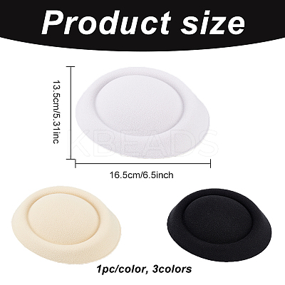 3Pcs 3 Colors Polyester Oval Pillbox Stewardess Fascinator Hat Base for Millinery AJEW-FG0002-75-1