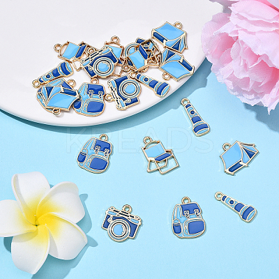 20Pcs 5 Styles Camping Equipment Series Alloy Enamel Pendants FIND-YW0007-13B-1