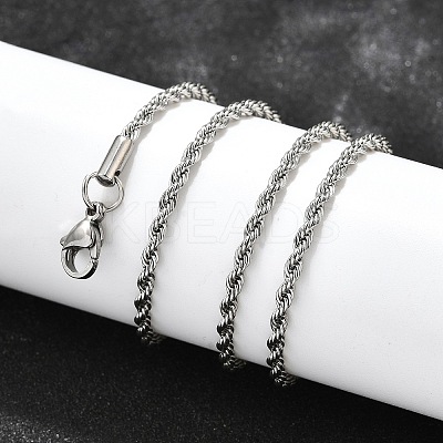 Tarnish Resistant 304 Stainless Steel Rope Chain Necklaces STAS-S029-01-1