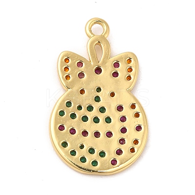 Rack Plating Brass Pave Cubic Zirconia Pendants KK-R150-04G-1