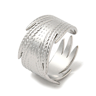 Non-Tarnish 304 Stainless Steel Open Cuff Ring RJEW-C067-12P-1