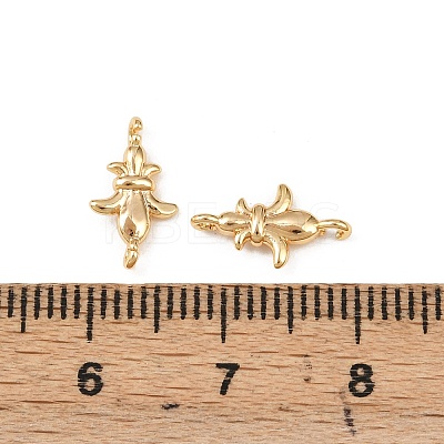 Brass Fleur De Lis Connector Charms X-KK-H524-04G-1