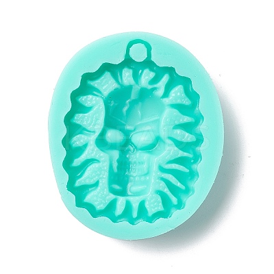 Oval with Skull Pendant Food Grade Silicone Molds LS-DIY-M040-07-1