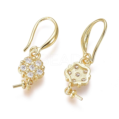 Brass Micro Pave Cubic Zirconia Earring Hooks LS-KK-G374-09G-1