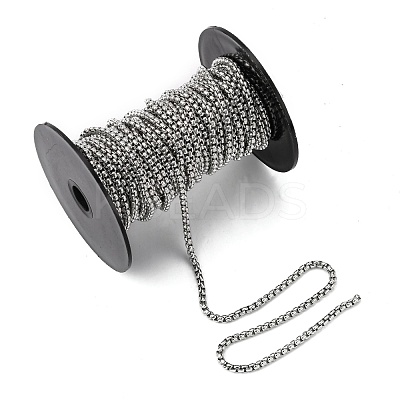 Tarnish Resistant 304 Stainless Steel Box Chains CHS-K001-37A-1