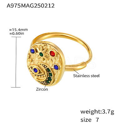 304 Stainless Steel & Cubic Zirconia Finger Rings for Women FS-WG99359-03-1