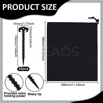 32Pcs Plastic Camping & Awning Tent Pegs Nails for Outdoor AJEW-GO0004-32A-1