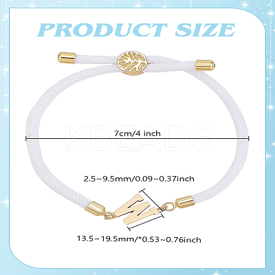 1pc Adjustable Nylon Cord Slider Bracelets for Women BJEW-LP0001-33W-G-1