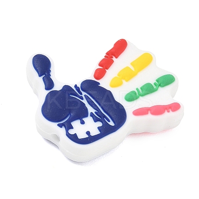 Autism Theme Silicone Beads SL-CBAF318-D04-1