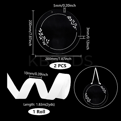 2Pcs Acrylic Clear Big Pendants TACR-GA0001-14E-1